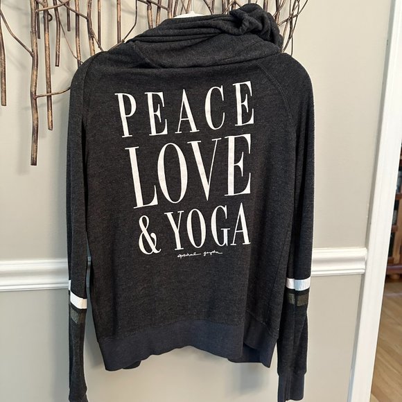 Peace Love Yoga, Grey Hoodie, Spiritual Gangster - Picture 6 of 7